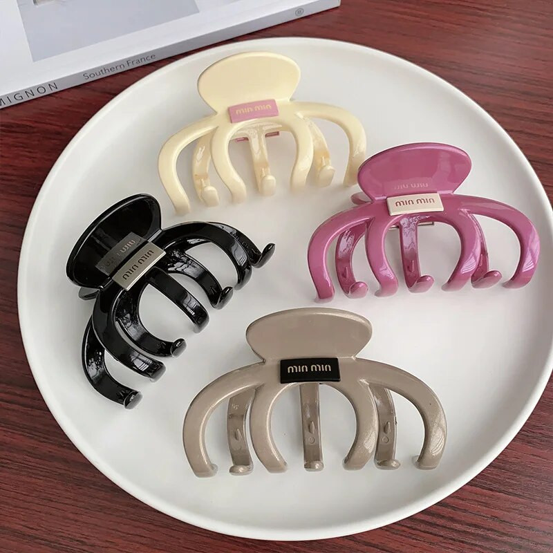 Korejiešu modes burtu matu sprādzes sievietēm zirgastes turētājs lielas akrila matadatas Matu rokturi Skavas spīles Barrette matu aksesuāri