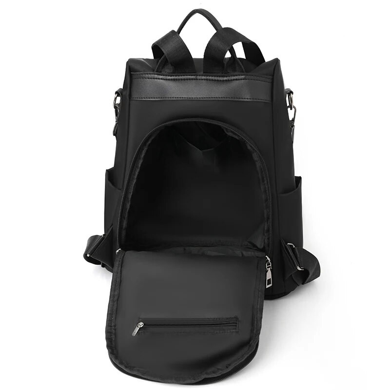 Pretaizdzīšanas mugursoma, atvērta dizaina sieviešu mugursoma Augstas kvalitātes Oksfordas auduma materiāls Sieviešu skolas soma Ikdienas viena pleca mugursoma