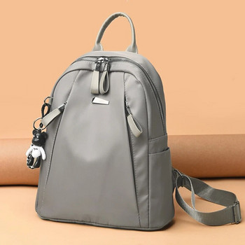 Модна раница Водоустойчива раница за жени Качествени училищни чанти Дамска едноцветна малка чанта за пътуване Дамска многофункционална чанта
