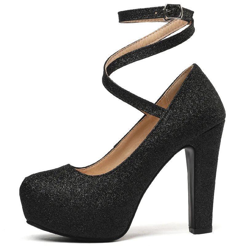 Platformas augstpapēžu kurpes Sieviešu pumpas kurpes 2023. gada pavasara siksnas Zelta sudraba papēži kāzu biroja ballīšu apavi sievietēm, liela izmēra 45 50