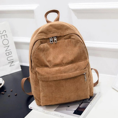New Trend Teenage Backpack Fashion Women Corduroy Backpack College School Bagpack Τσάντες ώμου ταξιδιού για έφηβες 2023
