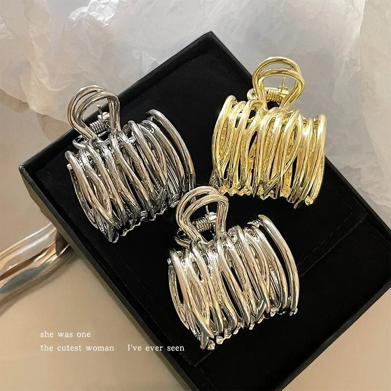 Modes neregulāri metāla matu nagi, sievietes, meitenes, neslīdošs, spēcīgs turētājs, augsts zirgaste haizivs sprādzes matu sprādze bieziem gariem matiem