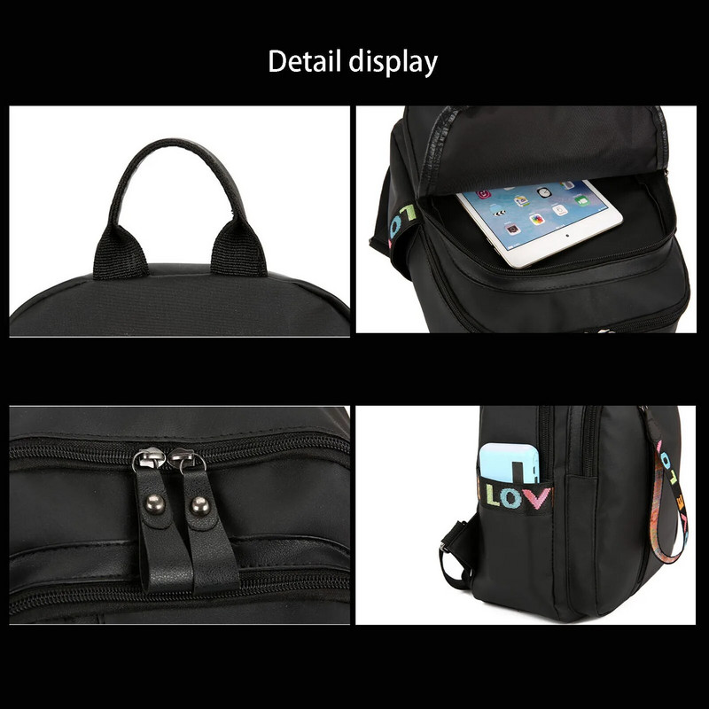 Modes skolas soma, ūdensnecaurlaidīga pretaizdzīšanas izturīga Oksfordas auduma vieglas regulējamas siksnas pusaudžu studentu mugursomai