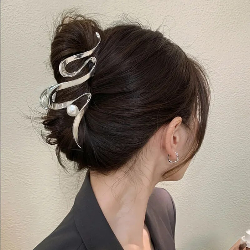 Modes metāla matu spīles, korejiešu haizivju saspraudes, satverams vannas matu satvērējs sievietēm, elegantas galvassegas matu aksesuāri sievietēm 2023. g.