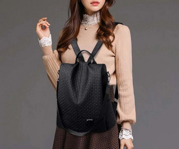 Нова модна дизайнерска раница Дамски луксозни кожени чанти за през рамо Ученическа чанта за тетрадка с голям капацитет Пътна чанта против кражба