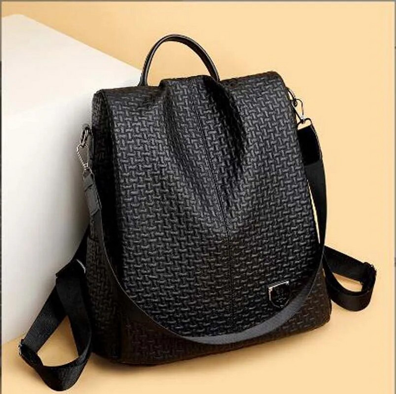 Jauna modes dizaineru mugursoma sievietēm Luksusa ādas plecu somas Lielas ietilpības skolas piezīmjdatora soma Pretaizdzīšanas ceļojumu soma