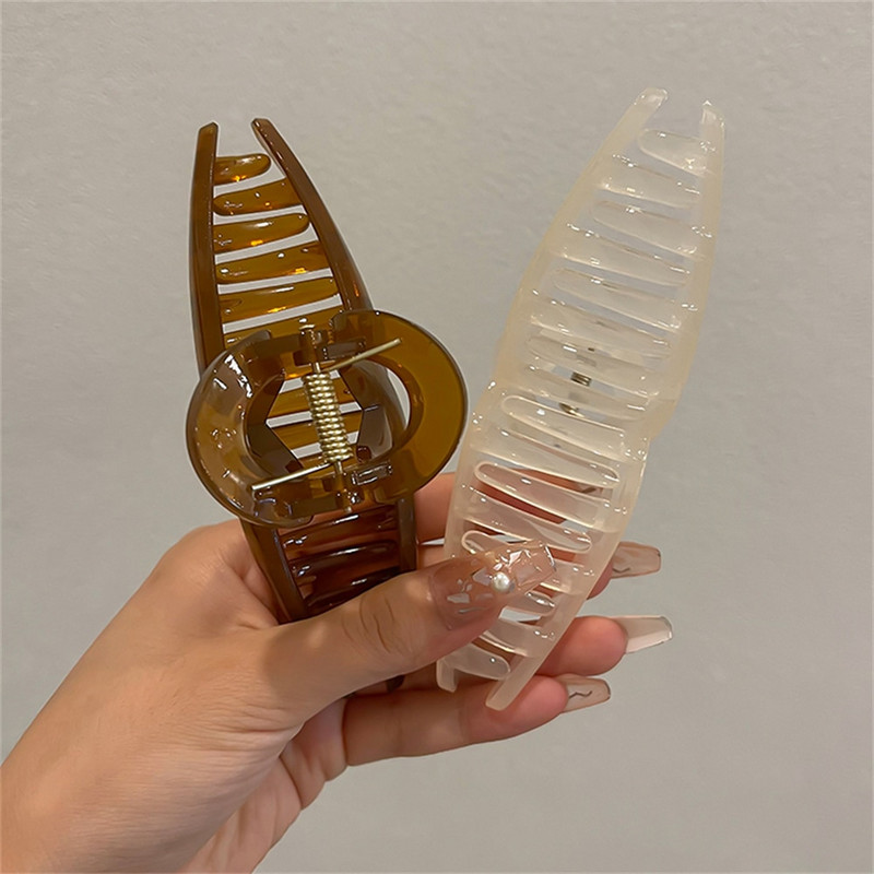 Akrila matu spīļskava sievietēm, korejiešu, caurspīdīga želejkrāsas plastmasas matu krabju saspraude, zirgaste Barrettes matu aksesuāri