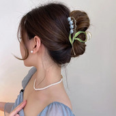 Υπέροχα καλύμματα κεφαλής Bell Orchid Hair Claws για Γυναίκες Κορίτσια Μοντέρνα αλογοουρά Κλιπ με νύχια στολίδι Αξεσουάρ μαλλιών Heawear Tiara