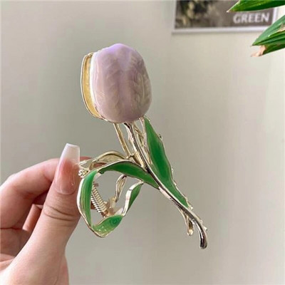 Υπέροχα καλύμματα κεφαλής Bell Orchid Hair Claws για Γυναίκες Κορίτσια Μοντέρνα αλογοουρά Κλιπ με νύχια στολίδι Αξεσουάρ μαλλιών Heawear Tiara