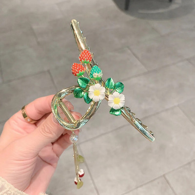 Υπέροχα καλύμματα κεφαλής Bell Orchid Hair Claws για Γυναίκες Κορίτσια Μοντέρνα αλογοουρά Κλιπ με νύχια στολίδι Αξεσουάρ μαλλιών Heawear Tiara