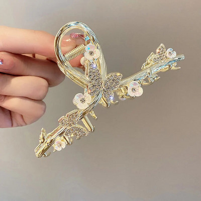 Υπέροχα καλύμματα κεφαλής Bell Orchid Hair Claws για Γυναίκες Κορίτσια Μοντέρνα αλογοουρά Κλιπ με νύχια στολίδι Αξεσουάρ μαλλιών Heawear Tiara
