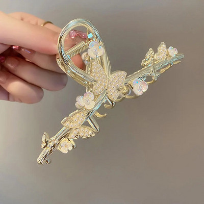 Υπέροχα καλύμματα κεφαλής Bell Orchid Hair Claws για Γυναίκες Κορίτσια Μοντέρνα αλογοουρά Κλιπ με νύχια στολίδι Αξεσουάρ μαλλιών Heawear Tiara