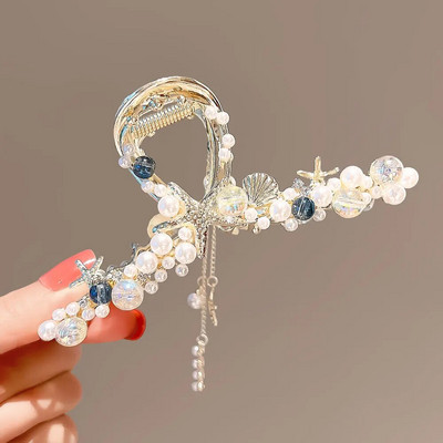 Υπέροχα καλύμματα κεφαλής Bell Orchid Hair Claws για Γυναίκες Κορίτσια Μοντέρνα αλογοουρά Κλιπ με νύχια στολίδι Αξεσουάρ μαλλιών Heawear Tiara