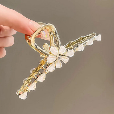Υπέροχα καλύμματα κεφαλής Bell Orchid Hair Claws για Γυναίκες Κορίτσια Μοντέρνα αλογοουρά Κλιπ με νύχια στολίδι Αξεσουάρ μαλλιών Heawear Tiara