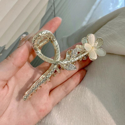 Υπέροχα καλύμματα κεφαλής Bell Orchid Hair Claws για Γυναίκες Κορίτσια Μοντέρνα αλογοουρά Κλιπ με νύχια στολίδι Αξεσουάρ μαλλιών Heawear Tiara