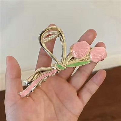 Υπέροχα καλύμματα κεφαλής Bell Orchid Hair Claws για Γυναίκες Κορίτσια Μοντέρνα αλογοουρά Κλιπ με νύχια στολίδι Αξεσουάρ μαλλιών Heawear Tiara