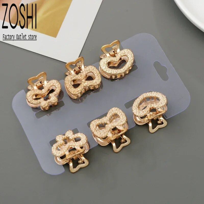 Jauna mode, izsmalcināta, maza ģeometriska matu spīle sievietēm, meitenēm, skavas Matu krabis Metāla matu sprādzes Aksesuāri Galvassegas zelta krāsā