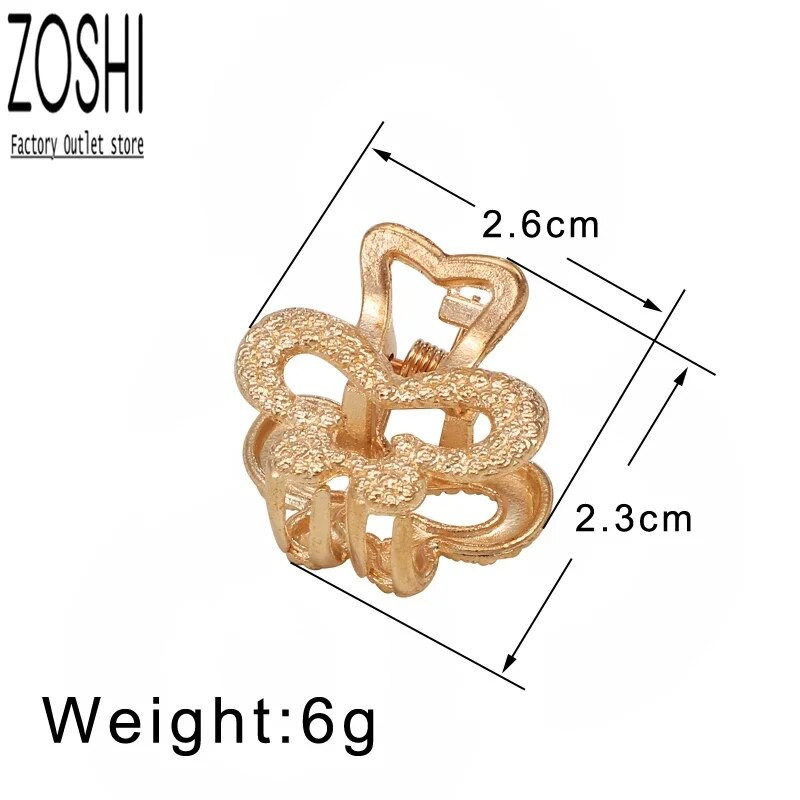 Jauna mode, izsmalcināta, maza ģeometriska matu spīle sievietēm, meitenēm, skavas Matu krabis Metāla matu sprādzes Aksesuāri Galvassegas zelta krāsā