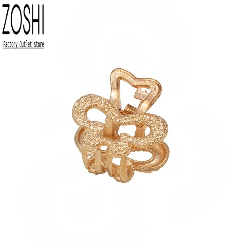 Jauna mode, izsmalcināta, maza ģeometriska matu spīle sievietēm, meitenēm, skavas Matu krabis Metāla matu sprādzes Aksesuāri Galvassegas zelta krāsā