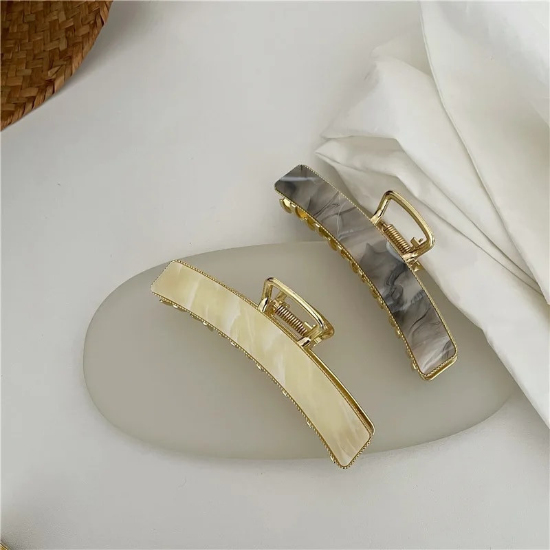 Bilandi New Korea Acetate ģeometriski kvadrātveida haizivju matu sprādzes galvassegu aksesuāri sievietēm, meiteņu matu spīles