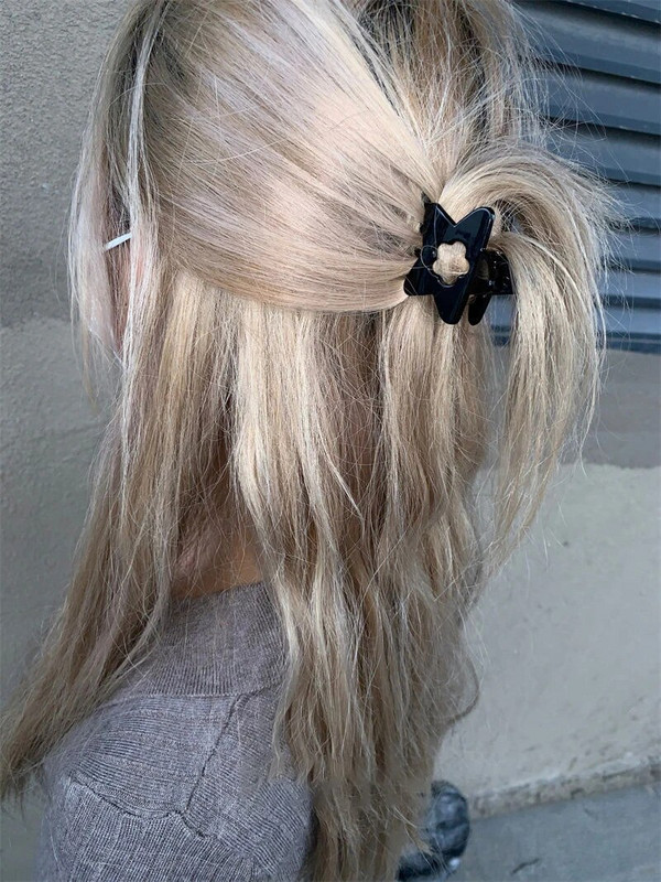 Black Pentagram Star Hollow Flower Hair Clip Sievietēm Sweet Trend Estētika Mini Matu Spīles Harajuku Y2k Matu Aksesuāri Dāvana