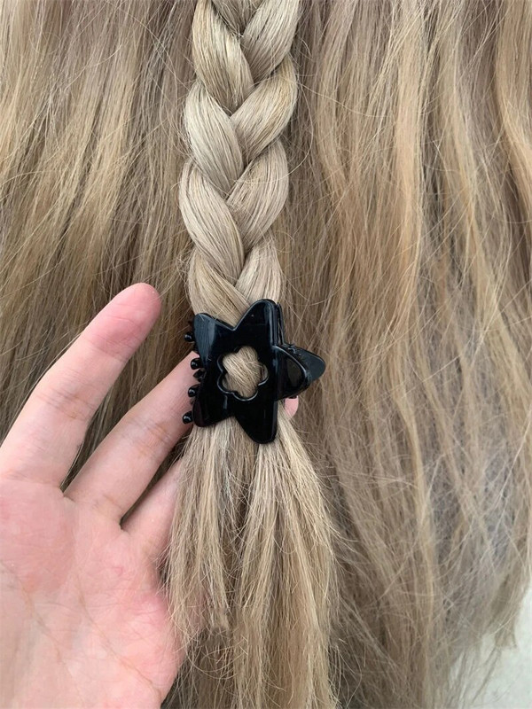 Black Pentagram Star Hollow Flower Hair Clip Sievietēm Sweet Trend Estētika Mini Matu Spīles Harajuku Y2k Matu Aksesuāri Dāvana