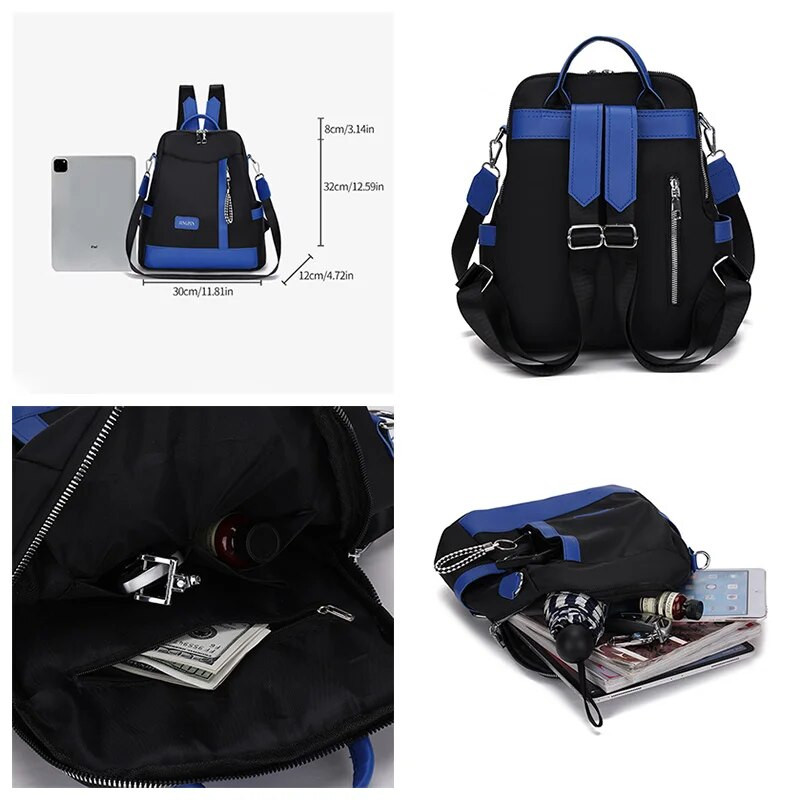 Jauna ūdensnecaurlaidīga sieviešu mugursoma soma neilona pretaizdzīšanas mugursoma viegla plecu soma kabrioleta sieviešu modes ikdienas ikdienas soma