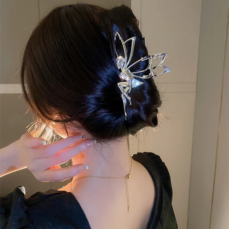 Rhinestone matu sprādzes Elf Angel Claw Clip matu aksesuāri sievietēm Luksusa dizaineru matu rotaslietas rotājumi Dropshipping