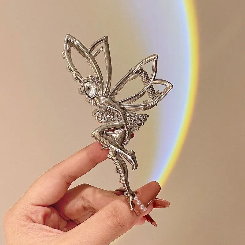 Rhinestone matu sprādzes Elf Angel Claw Clip matu aksesuāri sievietēm Luksusa dizaineru matu rotaslietas rotājumi Dropshipping