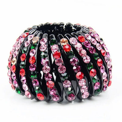Moda femei coc cristal gheare coada-cal catarama clema de par cuib de pasare accesorii de par extinse coada de cal pentru femeie