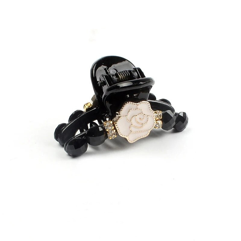 Emalja, kamēlijas matu sprādze Luksusa Rhinestone, ziedu matu spīles sievietēm, meiteņu galvassegas, ballīšu aksesuāri korejiešu Z059