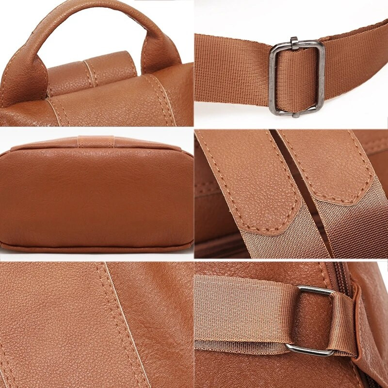 Dropshipping sieviešu mugursoma pretaizdzīšanas mugursoma sievietēm Melna brūna ādas ceļojumu mugursoma Ūdensizturīga plecu skolas soma mugursoma