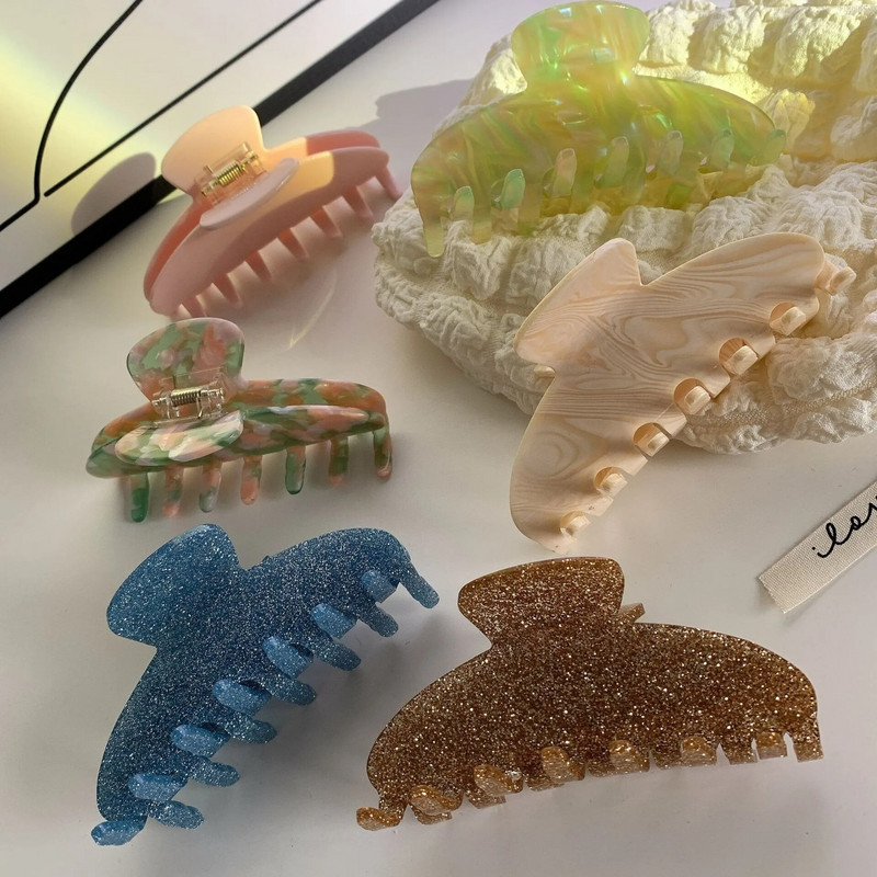 Muweordy Vintage Glitter matu sprādzes Acetāta matu spīles vannas Barrette matu spīles Modernas matu sprādzes matu aksesuāri sievietēm