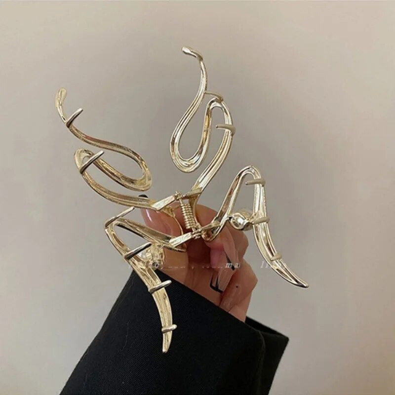 WANZHI jaunas ģeometriskas metāla matu spīles, krabju matu sprādzes sievietēm korejiešu modes lielas pērļu haizivju sprādzes ballīšu matu aksesuāri