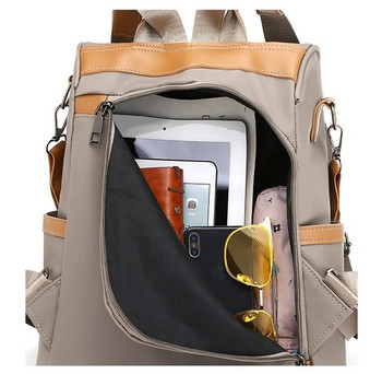 Дамска раница против кражба Водоустойчиви найлонови чанти за рамо за дамски училищни чанти Многофункционална туристическа раница Голям гръб