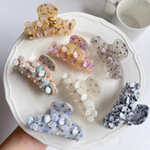 Muweordy Flower Hair Claws Acetate Hair Claw Clips Rhinestone Hair Clips Μοντέρνα κλιπ μαλλιών Αξεσουάρ μαλλιών για γυναίκες