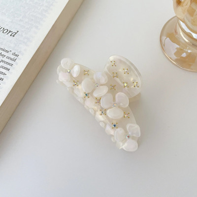 Muweordy Flower Hair Claws Acetate Hair Claw Clips Rhinestone Hair Clips Μοντέρνα κλιπ μαλλιών Αξεσουάρ μαλλιών για γυναίκες