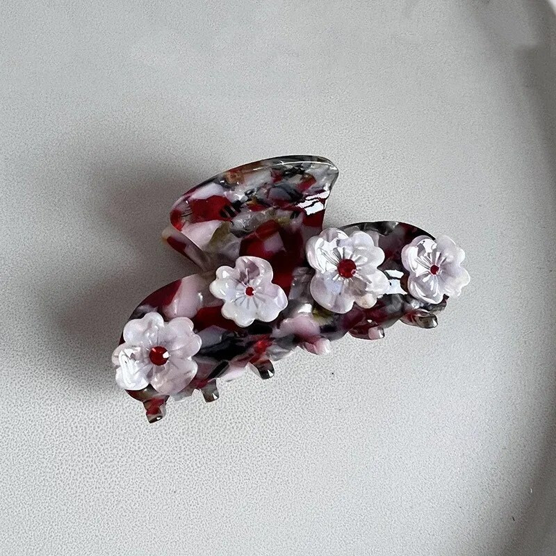 Muweordy Rhinestone Flower matu spīles Acetāta spīļu saspraudes Krāsainas, saldas matu sprādzes Populāri matu fiksatori Sieviešu matu aksesuāri