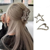2023 Y2K Star Hair Claw Clip για Γυναικείες Χρυσές μεταλλικές φουρκέτες Κλιπ καρδιών για κορίτσια Μοντέρνα Cool Stars Clips Party Αξεσουάρ μαλλιών