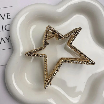 2023 Y2K Star Hair Claw Clip για Γυναικείες Χρυσές μεταλλικές φουρκέτες Κλιπ καρδιών για κορίτσια Μοντέρνα Cool Stars Clips Party Αξεσουάρ μαλλιών