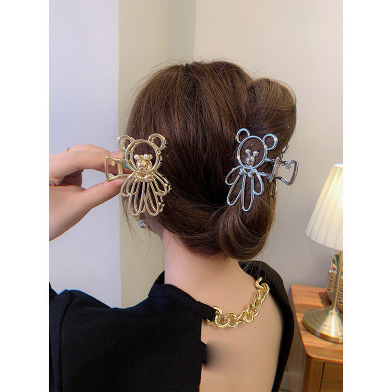 1PC Lācis Jauki Matu Spīļskavas Skavas Daudzkrāsains Lācis Dzīvnieks Dobi Metāla Mati Krabju Krusta matu sprādzes Matadata Galvassegas Aksesuāri