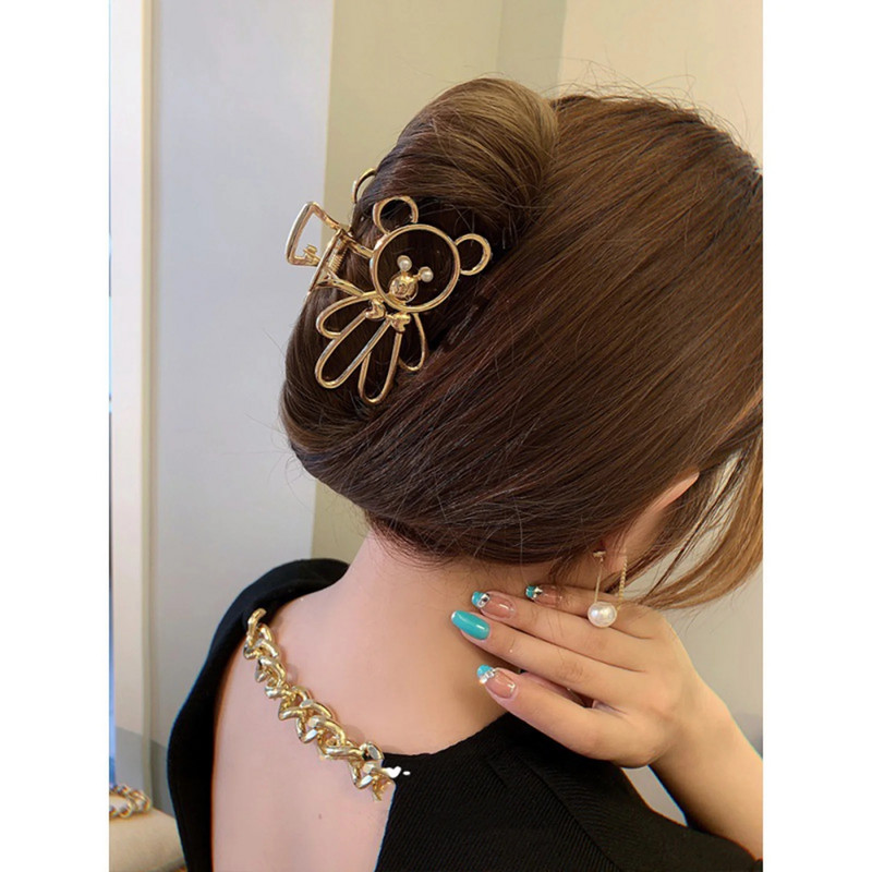 1PC Lācis Jauki Matu Spīļskavas Skavas Daudzkrāsains Lācis Dzīvnieks Dobi Metāla Mati Krabju Krusta matu sprādzes Matadata Galvassegas Aksesuāri