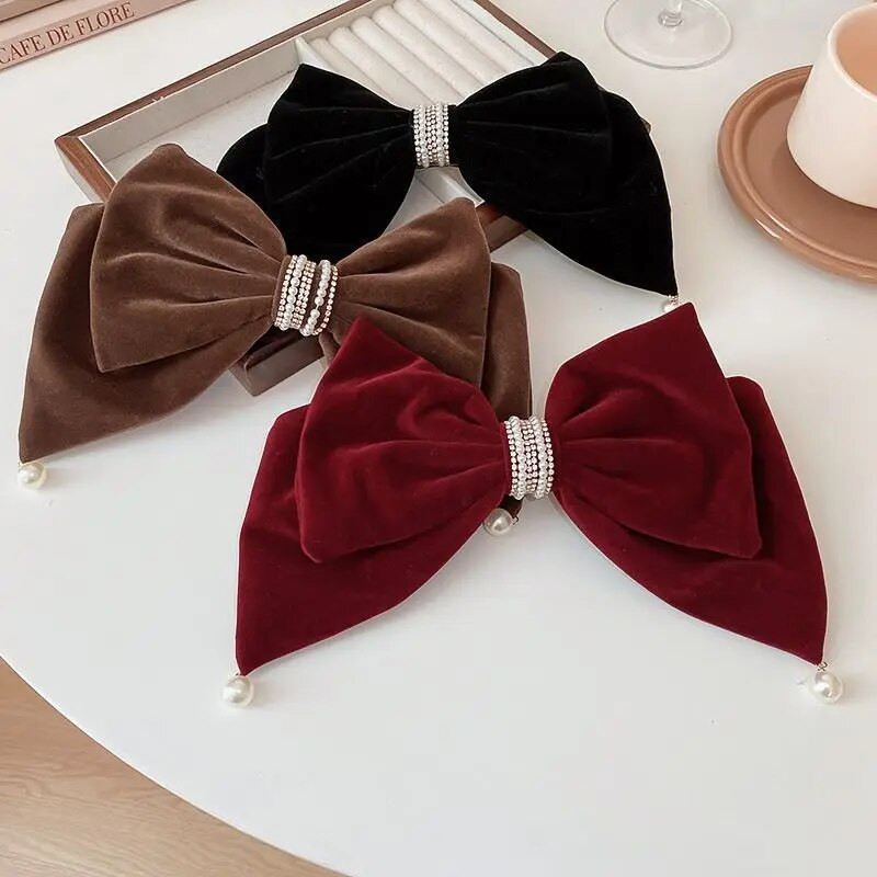 Moderni salda samta daudzslāņu liela loka matu sprādzes sievietēm Luksusa pērļu matu sprādzes Galvassegas Meiteņu matu aksesuāri Dāvanas