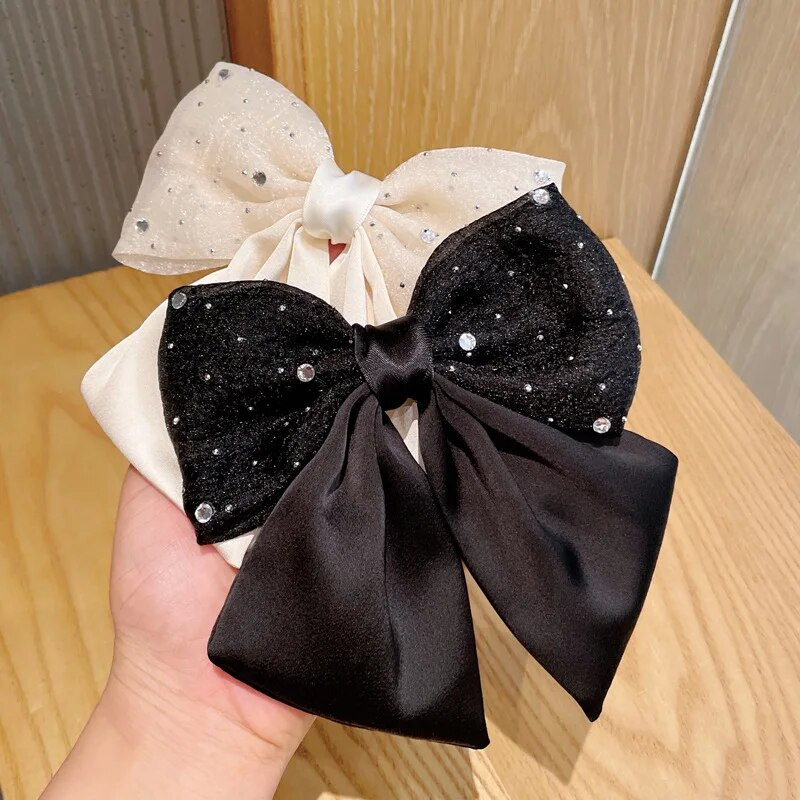 Korejiešu modes Rhinestone Bow matu sprādzes Sweet Hair Aksesuāri Sieviešu Zirgastes Saspraudes galvassegu matu aksesuāri sievietēm
