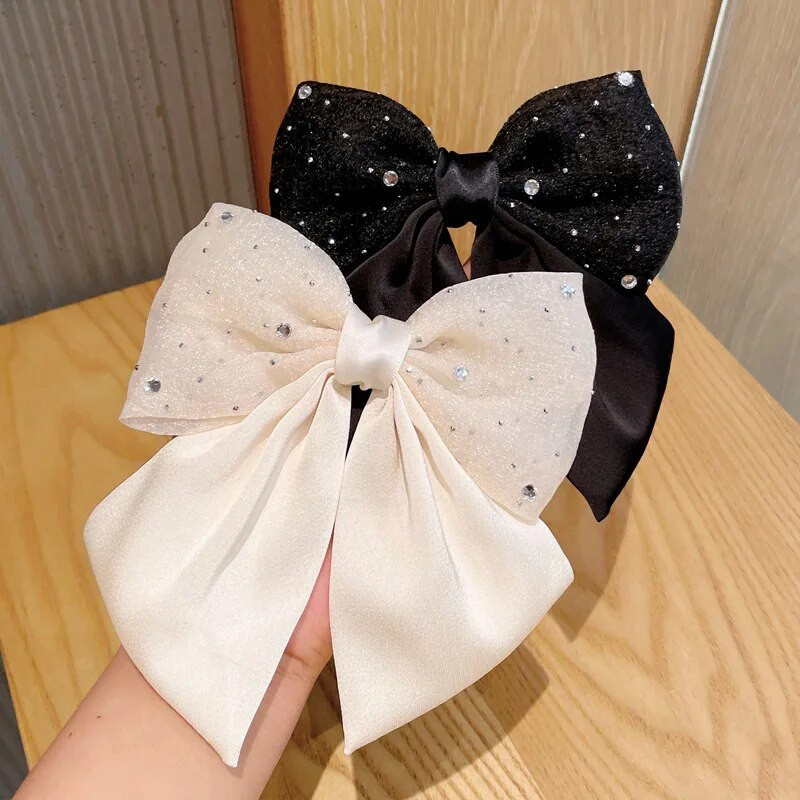 Korejiešu modes Rhinestone Bow matu sprādzes Sweet Hair Aksesuāri Sieviešu Zirgastes Saspraudes galvassegu matu aksesuāri sievietēm