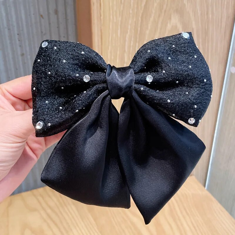 Korejiešu modes Rhinestone Bow matu sprādzes Sweet Hair Aksesuāri Sieviešu Zirgastes Saspraudes galvassegu matu aksesuāri sievietēm