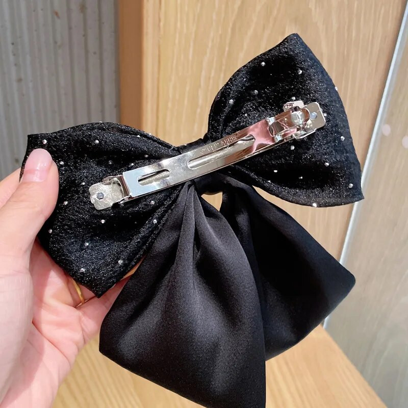 Korejiešu modes Rhinestone Bow matu sprādzes Sweet Hair Aksesuāri Sieviešu Zirgastes Saspraudes galvassegu matu aksesuāri sievietēm