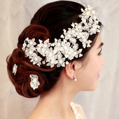 Πέρλα Κρυστάλλινο Λουλούδι Hairband Tiara για Γυναίκες Bride Party Queen Νυφικό Νυφικό Αξεσουάρ Μαλλιά Κοσμήματα Headband Tiara