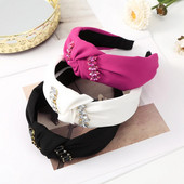 Must Roos Punased Juuksepaelad Tüdrukud Naiste Mood Peapaelad Juukserõngad Laiad Rhinestone Design Juuksepaelad Peapaelad Juuste Aksessuaarid