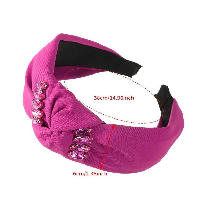 Black Rose Red Matu lentes Meitenes Sievietēm Modes Galvassiksnas Matu Stīpas Platas Rhinestone Design Matu lentes Galvas lentes Matu Aksesuāri